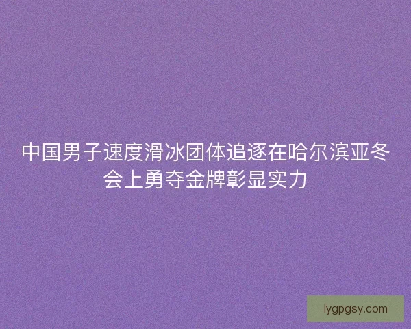 中国男子速度滑冰团体追逐在哈尔滨亚冬会上勇夺金牌彰显实力